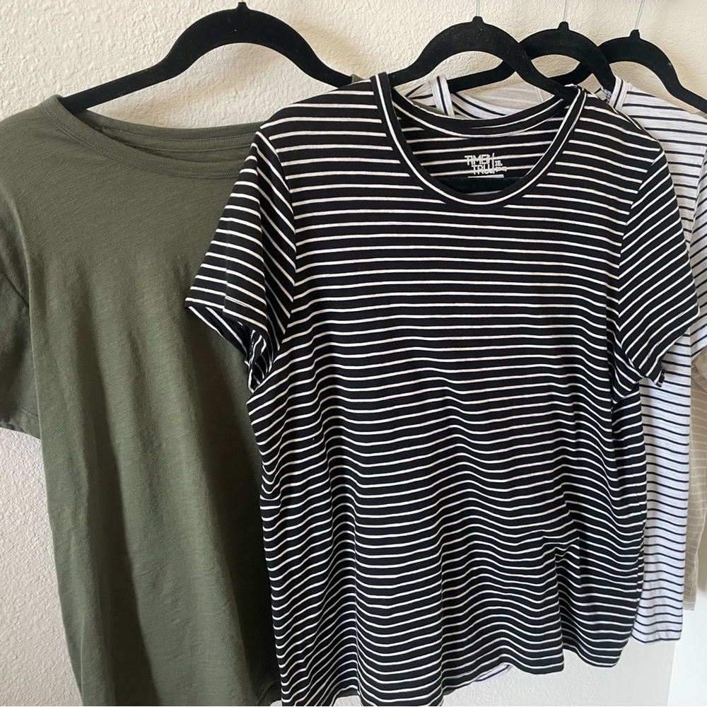 Time and Tru Navy and White Striped T-Shirt